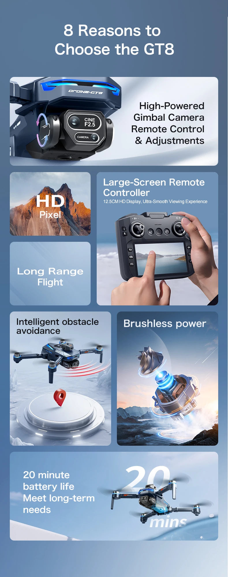 Dron Pro Dual GT8