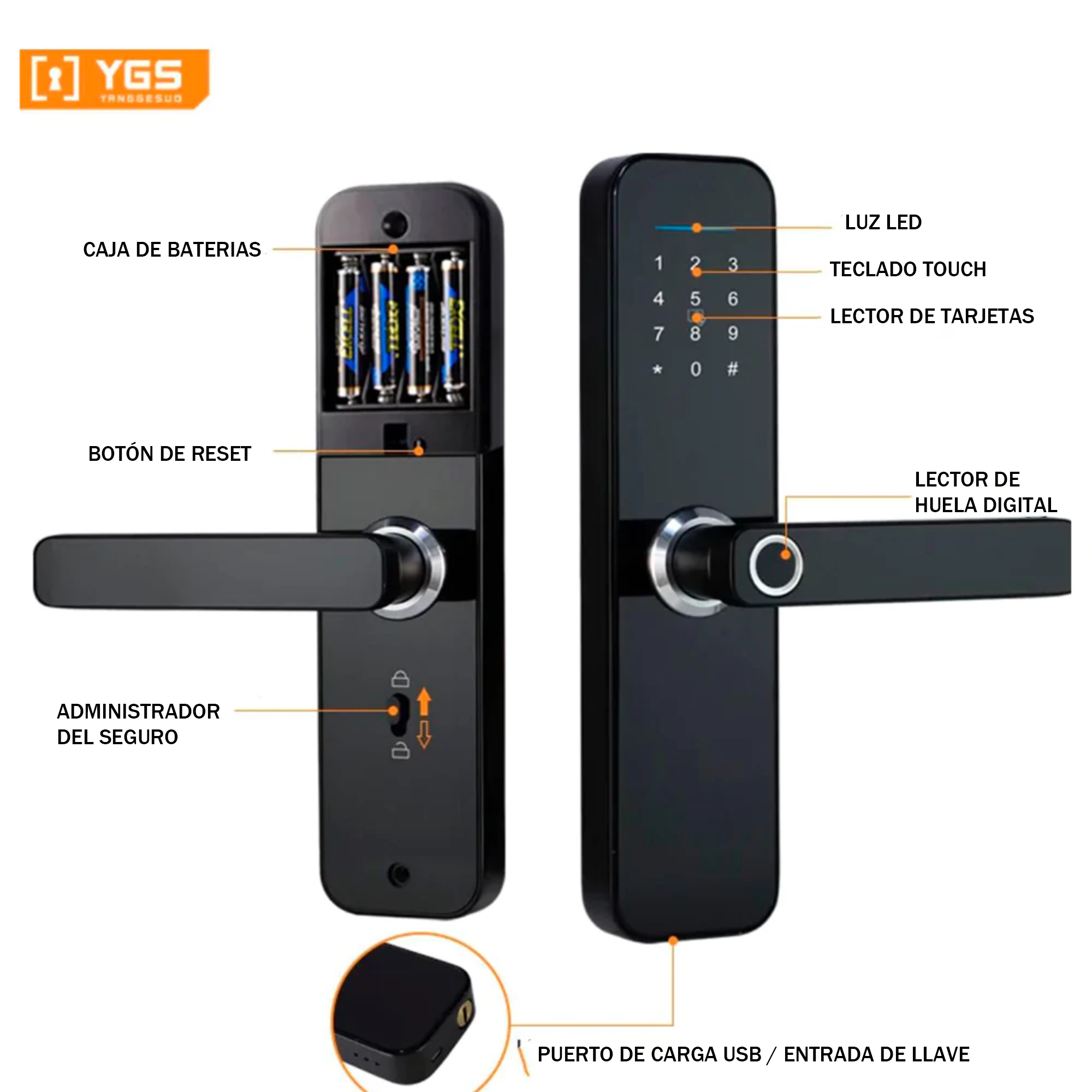 Cerradura digital con sensor biométrico Novara L5 Ultra