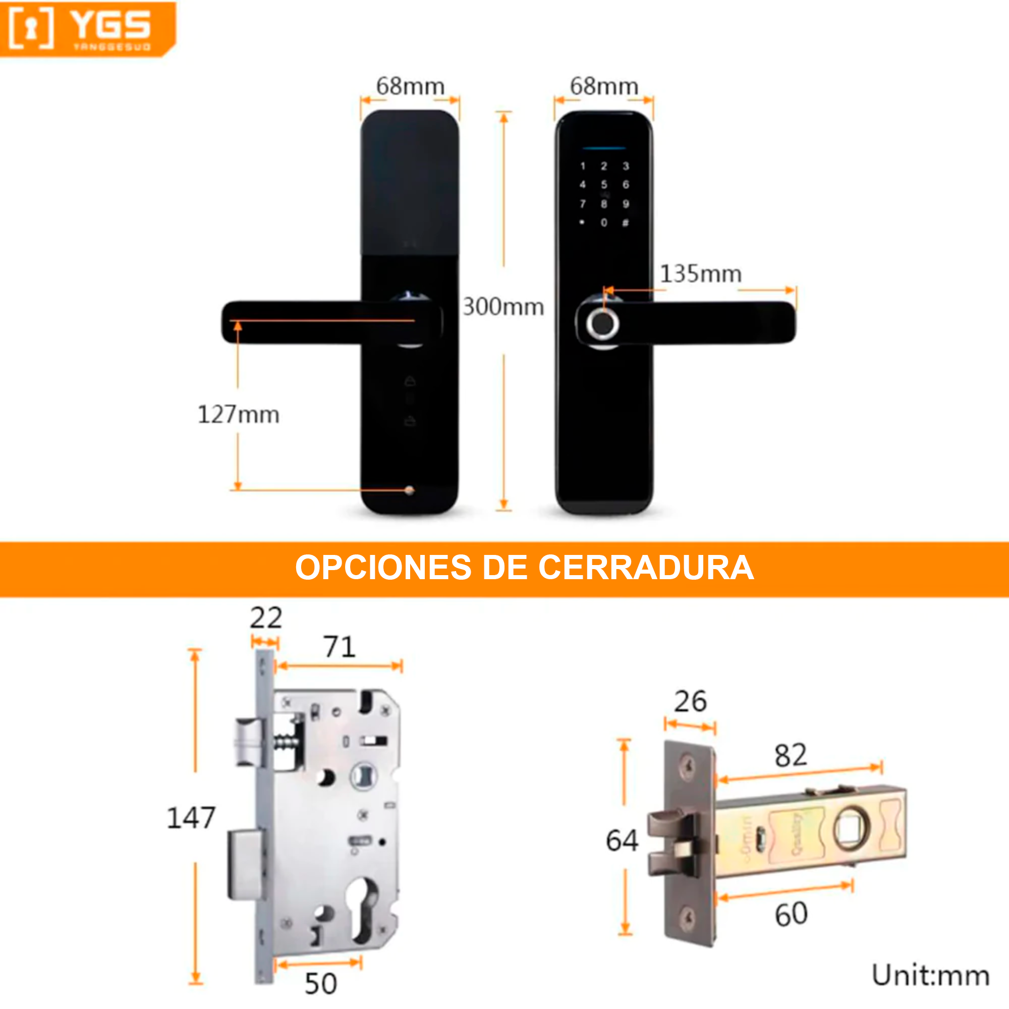 Cerradura digital con sensor biométrico Novara L5 Ultra